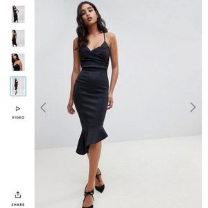 NWT ASOS Black Midi Dress